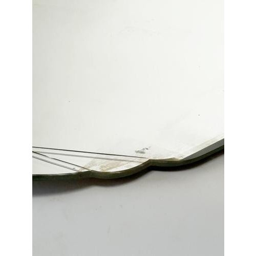 Silver Art Deco Wall Mirror with Beveled Edge, France, 1940s For Sale - Image 8 of 10