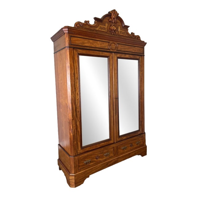 French Two-Door Wardrobe in Mahogany For Sale