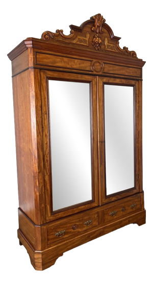 French Two-Door Wardrobe in Mahogany