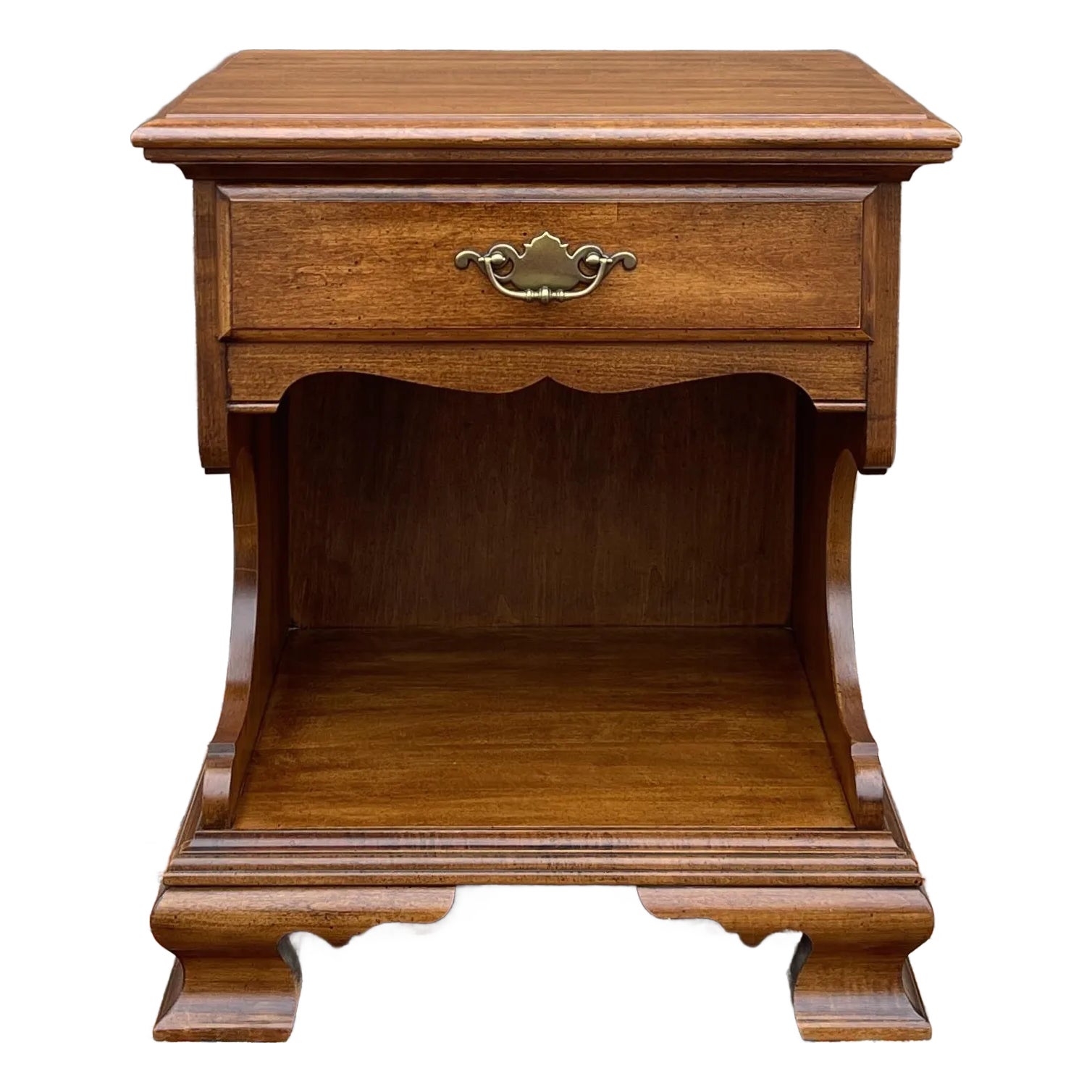 1960s Pennsylvania House Chippendale Solid Cherry Open Nightstand With