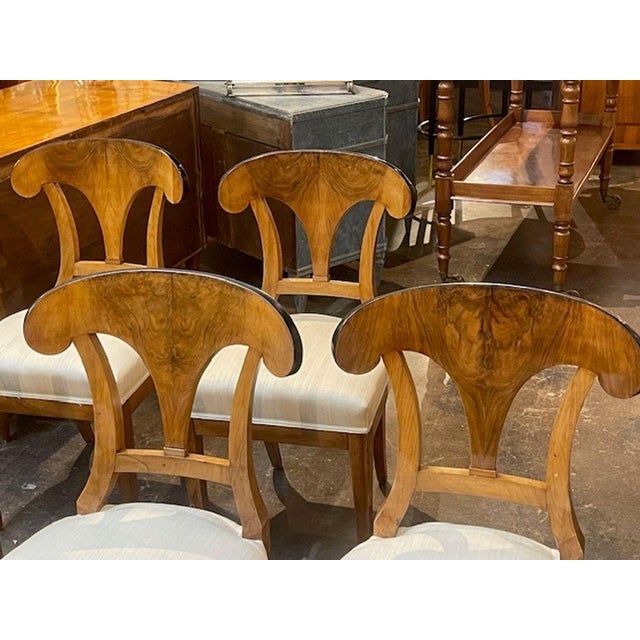 Wood Set of 8 Biedermeier Walnut Dining Chairs For Sale - Image 7 of 10