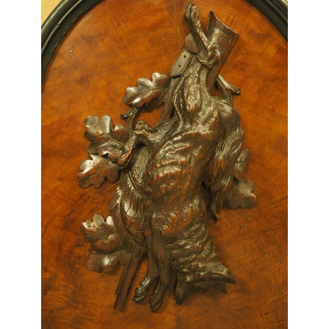 Early 20th Century Pair of Antique French Burlwood Hunt Plaques, Early 1900s For Sale - Image 5 of 12
