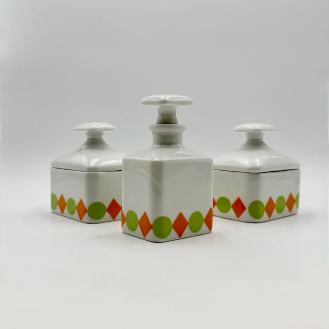 French Art Deco Limoges Porcelain Toiletry Set, 1920s, Set of 3 For Sale - Image 14 of 15