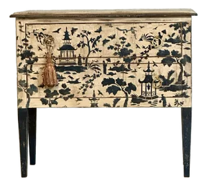 Vintage Baker Furniture Hand Painted Chinoiserie Cabinet