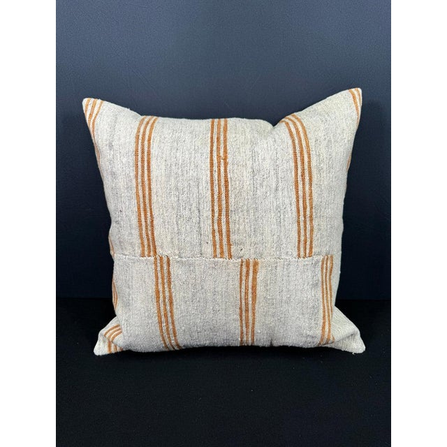 Turkish Hemp Pillow Cushion Natural Beige Yellow Pillow Cushion Cover 20"x20" For Sale - Image 4 of 4