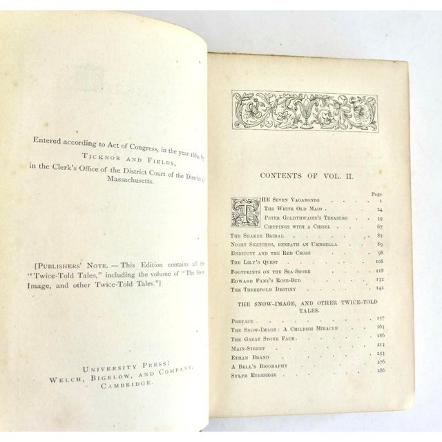 A Smalll Pair of 1865 Hawthorne 'Twice Told Tales' Books For Sale - Image 4 of 8