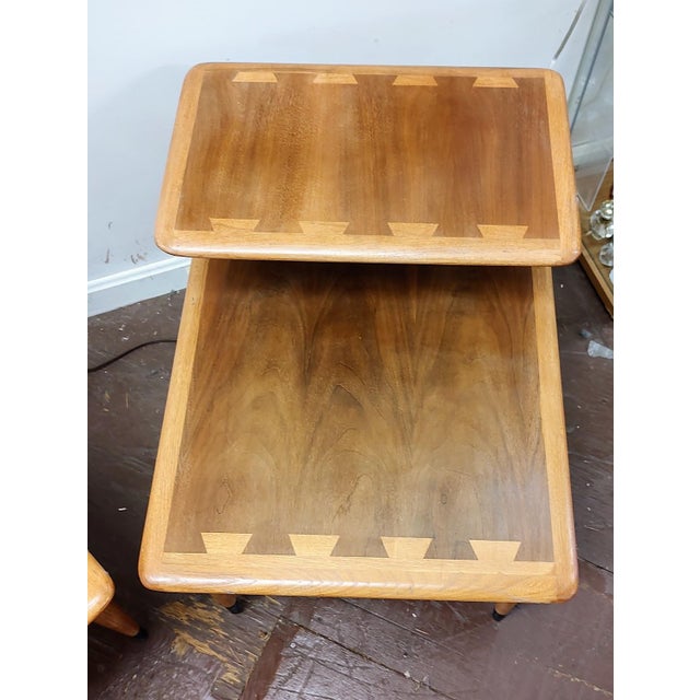 Brown 1960s Pair of Lane Acclaim Two Tiered End Tables For Sale - Image 8 of 9