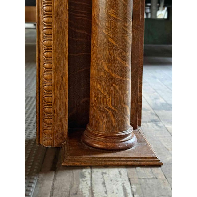 Traditional Mantel Antique Oak For Sale - Image 3 of 7