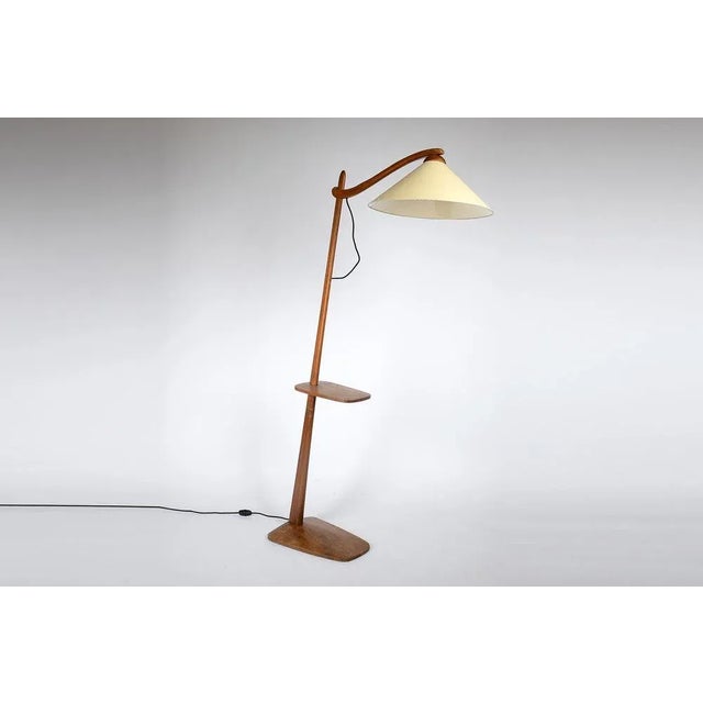 Bauhaus Mid-Century Wooden Floor Lamp from Krasna Jizba, Czechoslovakia, 1950s For Sale - Image 3 of 9