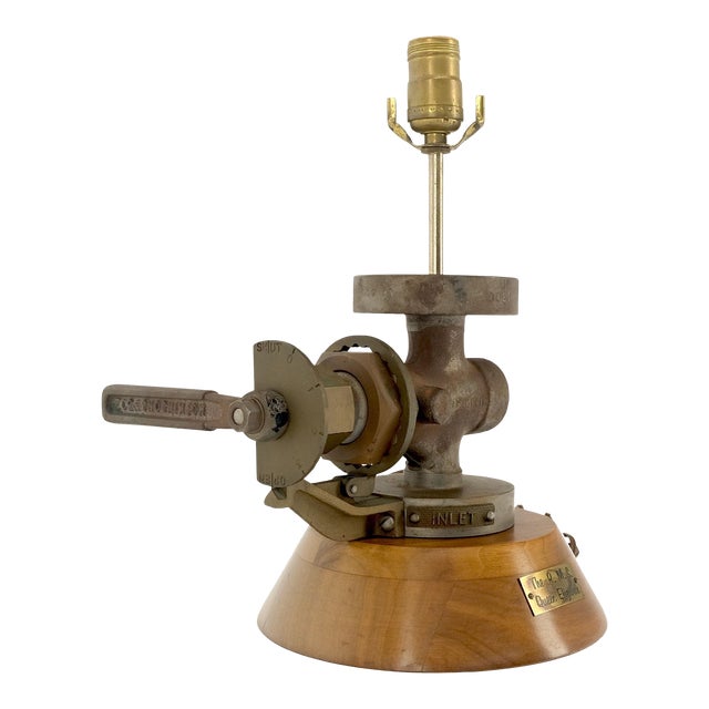 Queen Elisabeth Ships Valve Walnut Base Table Lamp Conversion For Sale
