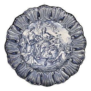 Mid-Century Modern Italian Majolica Plate by Alba Docilia Albisola, 1950s For Sale