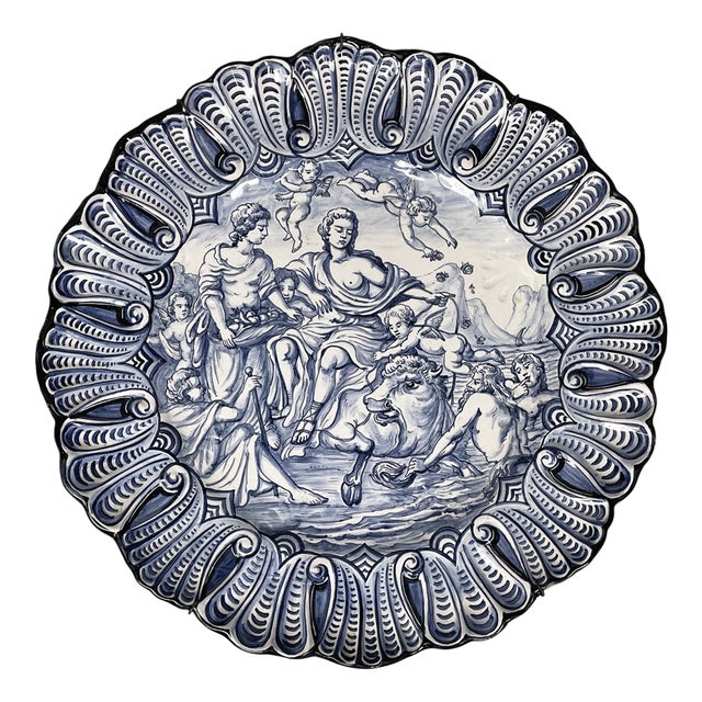 Mid-Century Modern Italian Majolica Plate by Alba Docilia Albisola, 1950s For Sale