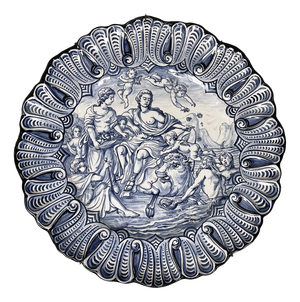 Mid-Century Modern Italian Majolica Plate by Alba Docilia Albisola, 1950s