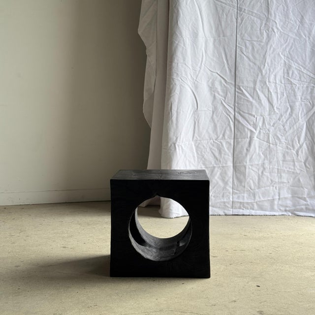 Brutalist Openwork Cubic Stool or Coffee Table, 1980s For Sale - Image 3 of 11