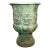 Large Vintage c.1996 Verdigris Patina Brass Flower Motif Urn For Sale