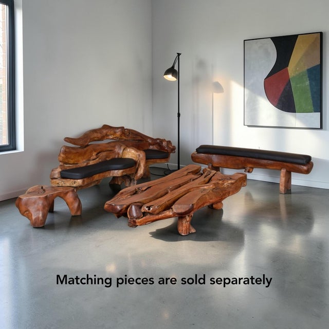 Freeform Sculptural Organic Modern Wood Sofa Bench For Sale - Image 9 of 15