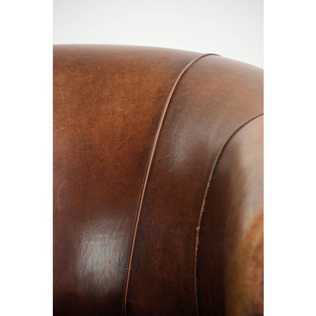English-Style Club Chair in Sheepskin Leather For Sale - Image 11 of 14