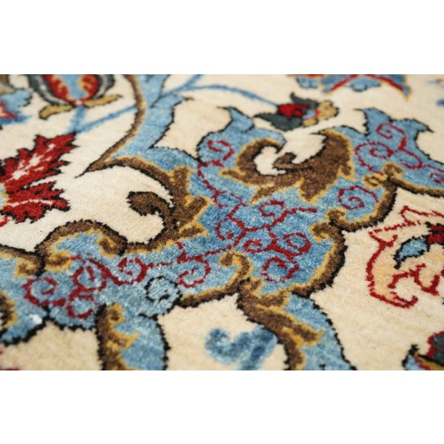 Ivory Extremely Fine Persian Qum Wool Rug 7'10'' X 10'11'' For Sale - Image 8 of 11