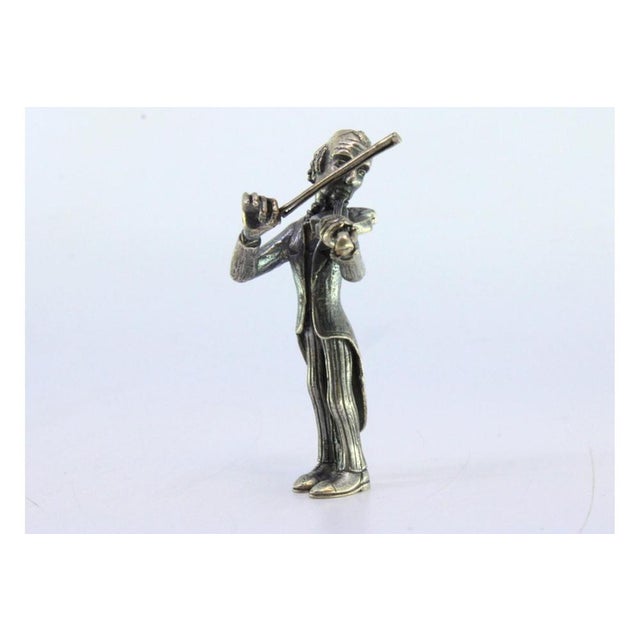 Silver Figure of Musician Playing the Violin For Sale - Image 3 of 8
