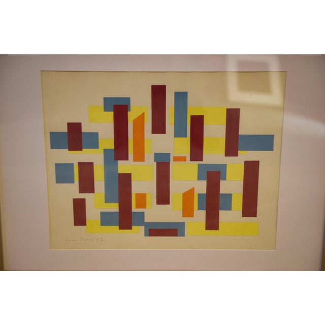 1950s Jean Legros, Abstract Composition, 1957, Painting on Paper For Sale - Image 5 of 6