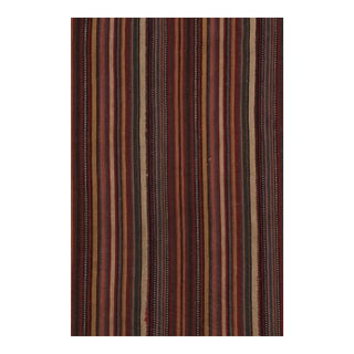 Rug & Kilim’s Contemporary Square Flatweave Rug With Variegated Stripes For Sale