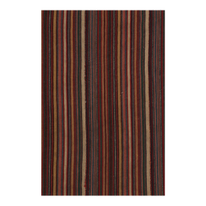 Rug & Kilim’s Contemporary Square Flatweave Rug With Variegated Stripes