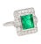 Modern 1960s 2.86 Carat Afghan-Chinese Minor Oil Emerald & Diamond Halo Ring in 18k Gold Size 6 For Sale - Image 3 of 11