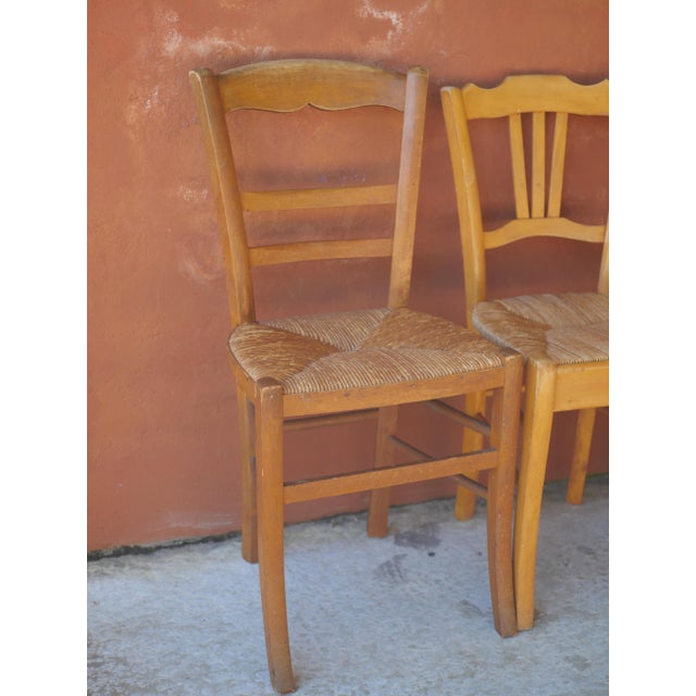 Vintage Mismatched Straw Chairs, 1950s, Set of 5 For Sale - Image 6 of 17