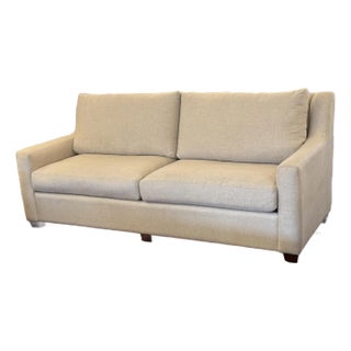 Contemporary Bespoke Sofa With Herringbone Pattern, Oat For Sale