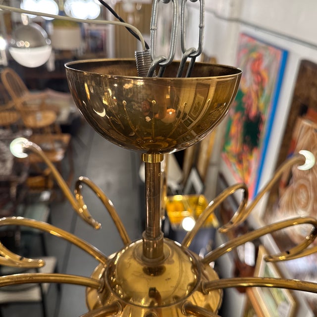 Vintage European Sputnik Flush Mount Chandelier For Sale - Image 10 of 12