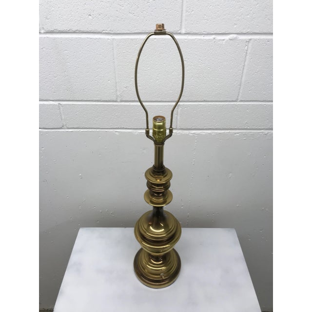 Metal Mid-Century Modern Solid Brass Table Lamp Manner of Stiffel For Sale - Image 7 of 13