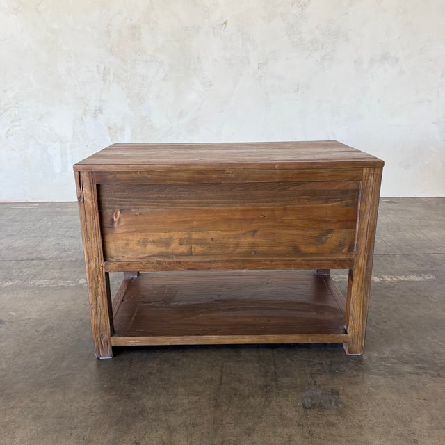 Nathalie Reclaimed Elm 2 Drawer Nightstand 36" - Chestnut For Sale In Los Angeles - Image 6 of 9