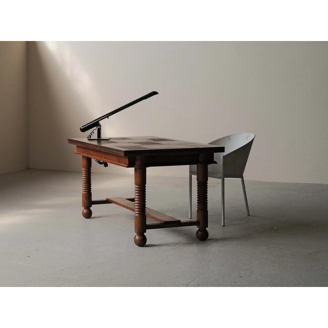 Vintage Extendable Oak Dining Table, France, 1940 For Sale - Image 12 of 18