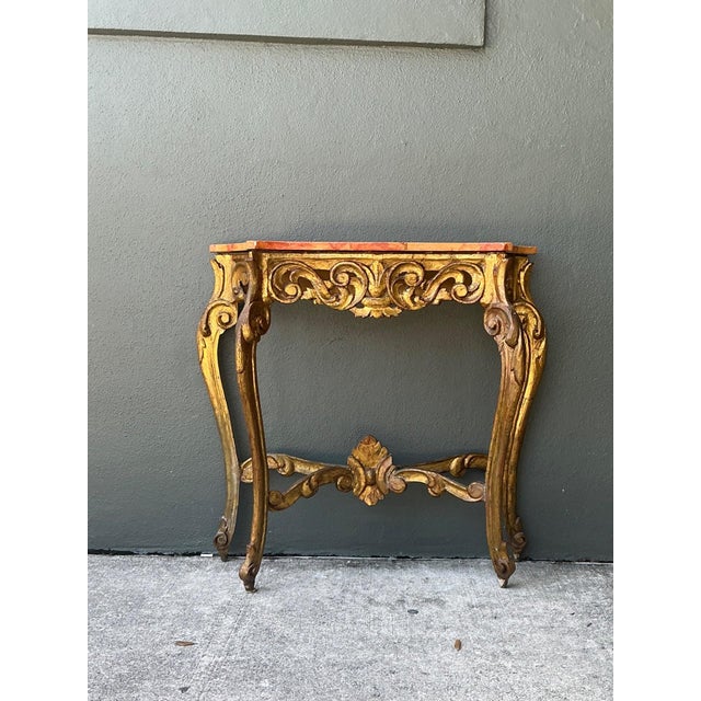 Vintage Italian Rococo Style Console Table For Sale - Image 12 of 18