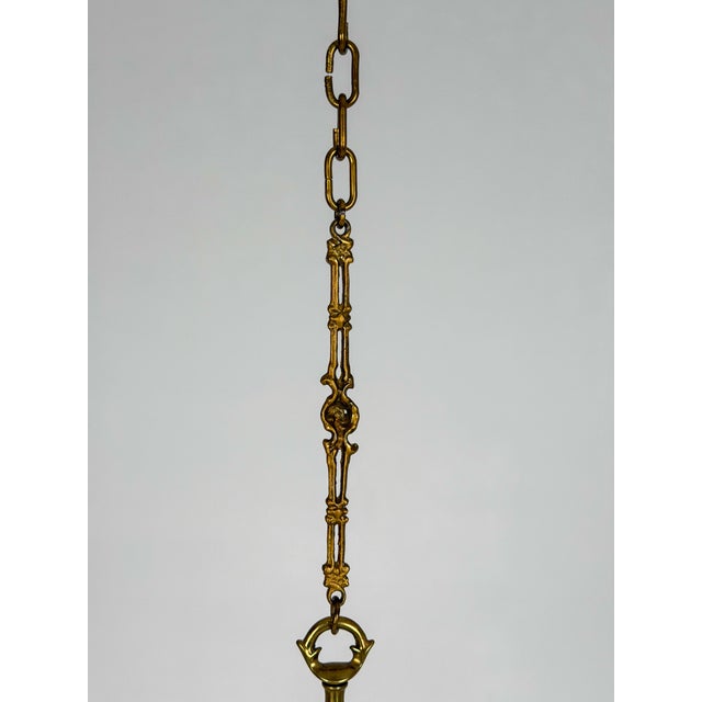 Metal 20th Century Swedish Brass Chandelier with Floral Motifs, 1920 For Sale - Image 7 of 10