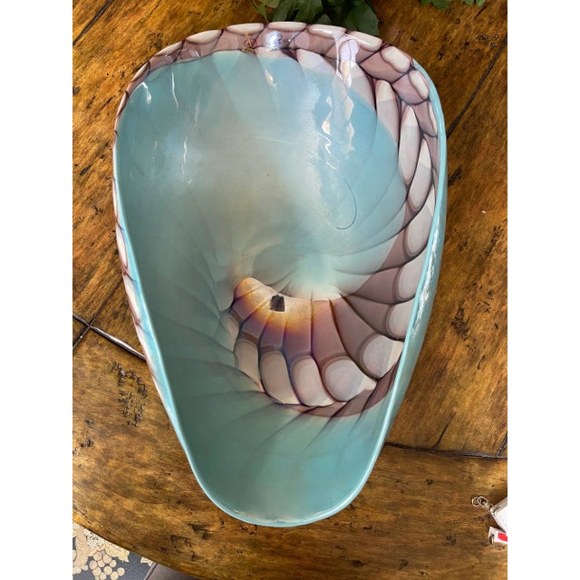 2010s 21st Century Global Views Murano Nautilus Centerpiece Bowl For Sale - Image 5 of 8
