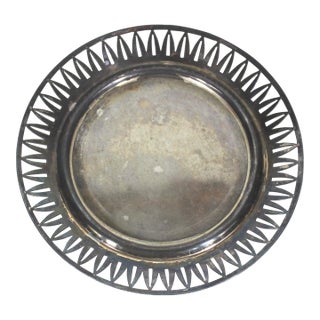 Vintage Silver Plated Wine Coaster For Sale