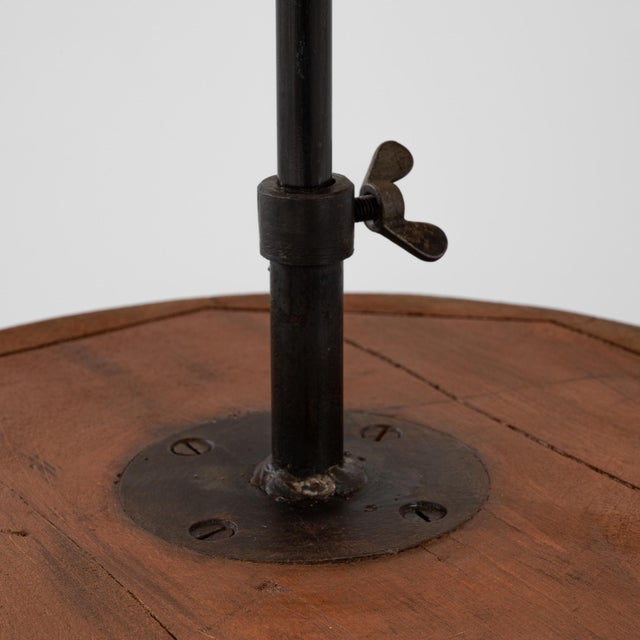 This 1900s French roller organ lamp transforms a historic mechanical artifact into a striking piece of functional art. The...