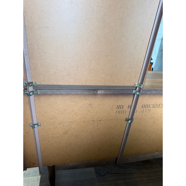 Brown Vintage Mid-Century Modern Walnut 6-Drawer Dresser With Mirror For Sale - Image 8 of 11