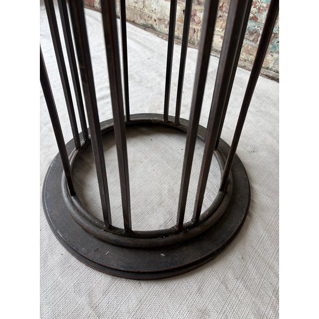 Vintage Marble Top Iron Pedestal Column For Sale - Image 10 of 10