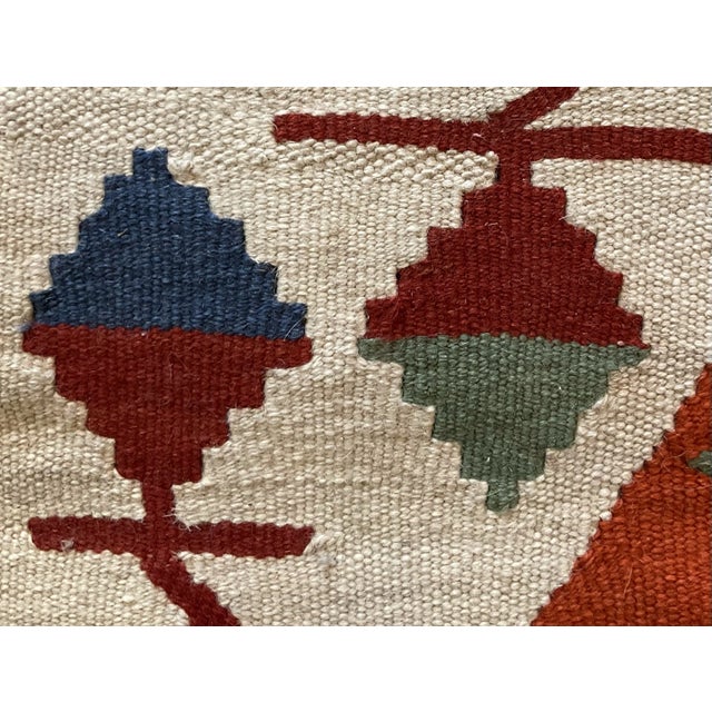 Textile 1960s Vintage Colorful Handmade Turkish Kilim Tribal Rug 64” X 43” For Sale - Image 7 of 12