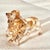 Swarovski Crystal Golden Retriever Mom and Pup Figurine Set Retired Gold For Sale - Image 12 of 14