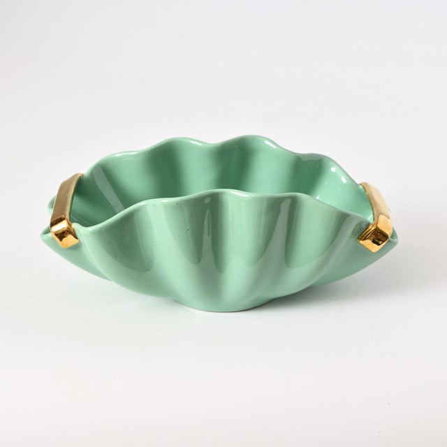 Vintage Mint Green Ceramic Bowl from Cantagalli, 1950s For Sale - Image 12 of 12