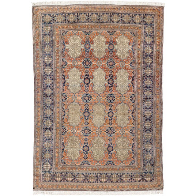 Late 19th Century Zabihi Collection 19th Century Museum Caliber Mohtasham Kashan Rug For Sale - Image 5 of 12
