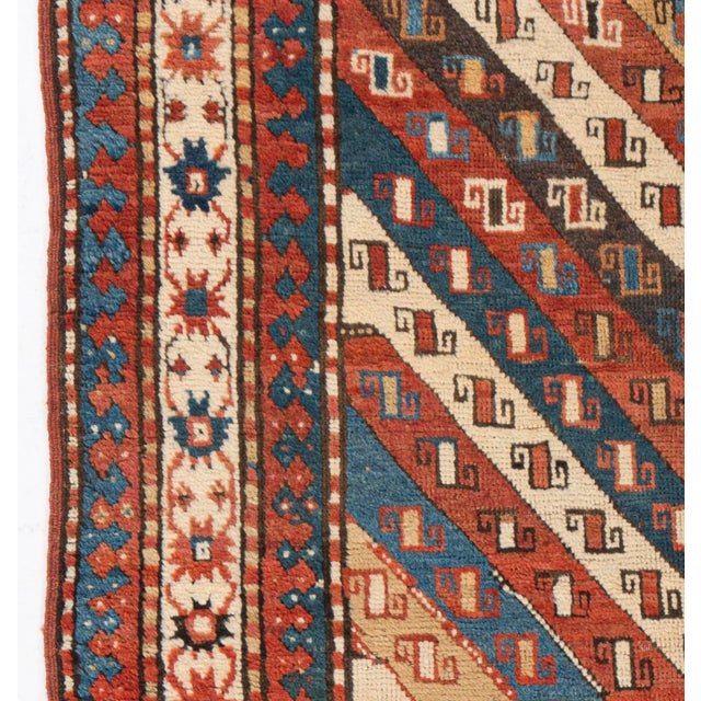 Textile Antique Circa 1880 Red Caucasian Kazak Hand Knotted Rug 4ft 8in X 7ft 5in For Sale - Image 7 of 9