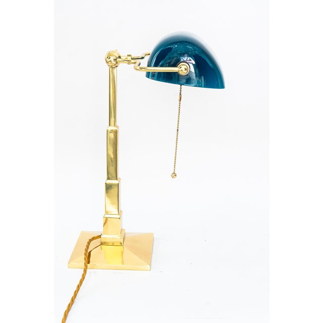 Art Deco Banker Lamp with Glass Shade, Vienna, Austria, 1920s For Sale - Image 3 of 18