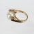 Mid 20th Century Vintage Modernist Gold and Baroque Pearl Cocktail Ring Size 6.25 For Sale - Image 5 of 9