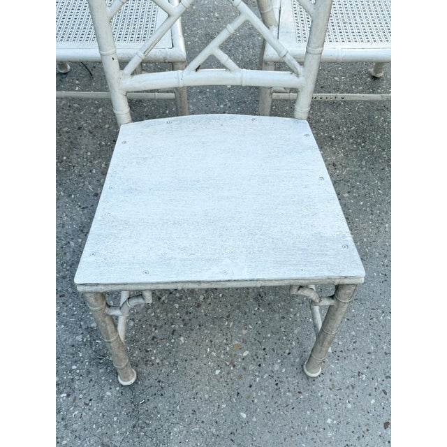 Brown Jordan Vintage Brown Jordan Faux Bamboo Patio Dining Table and Chairs-Set of 7 For Sale - Image 4 of 12