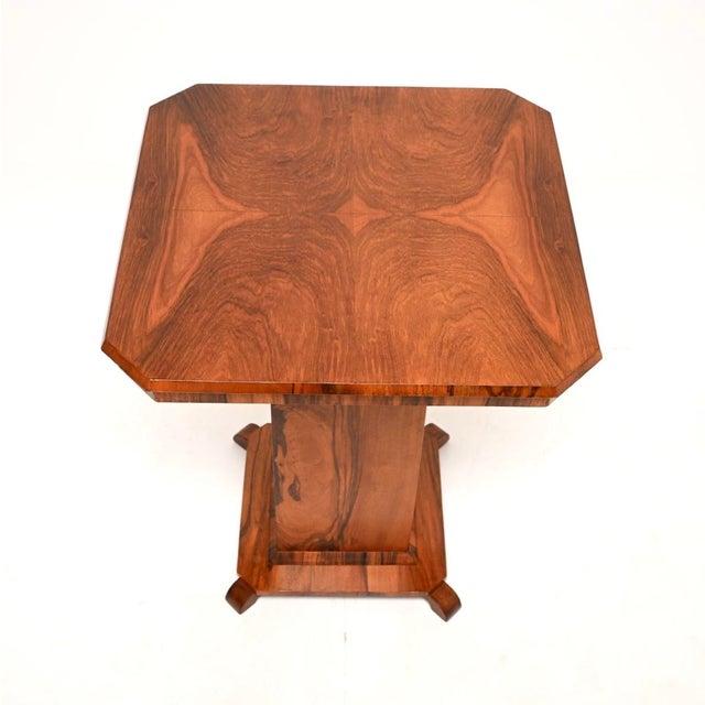 Art Deco Figured Walnut Occasional Side Table, 1930 For Sale - Image 4 of 9