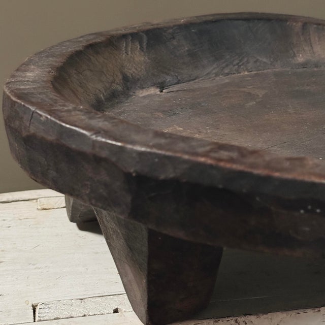 Antique Hand Carved Folk Art African Patinated Tray/Brutalist For Sale In Philadelphia - Image 6 of 12